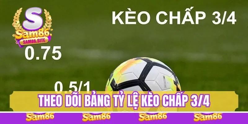 Theo dõi bảng tỷ lệ kèo chấp 3/4